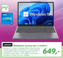 EP Lenovo Notebook IdeaPad Slim 3 16IRH10 Angebot