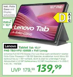 EP Lenovo Tablet Tab 10,1" FHD TB311FU 128GB + Foli Lunag Angebot