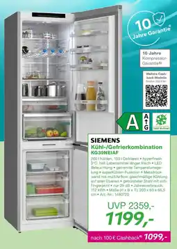 EP SIEMENS Kühl-/Gefrierkombination KG39NEIAF Angebot
