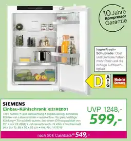 EP SIEMENS Einbau-Kühlschrank KI21REDD1 Angebot