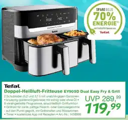 EP Tefal Doppel-Heißluft-Fritteuse EY905D Dual Easy Fry & Grill Angebot