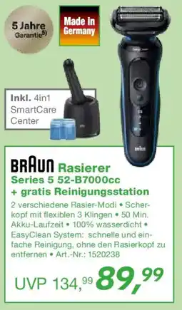 EP BRAUN Rasierer Series 5 52-B7000cc + gratis Reinigungsstation Angebot