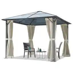 Netto Marken-Discount TOOLPORT Hardtop Gartenpavillon Moonlight Deluxe, inkl. 4 Seitenteile 3x3 m Crème Angebot