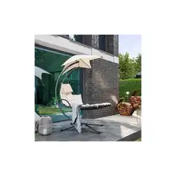 Netto Marken-Discount HOME DELUXE Schwebeliege mit Sonnendach SAN REMO - Anthrazit/Beige Angebot