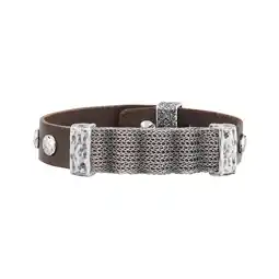 Netto Marken-Discount Seven-24 Armband Edelstahl mit braunem Leder Angebot