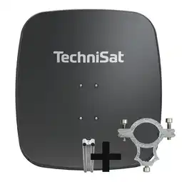 Netto Marken-Discount TechniSat SATMAN 65 PLUS Sat-Antenne inkl. Halteschelle und Halterung rot schiefergrau Angebot