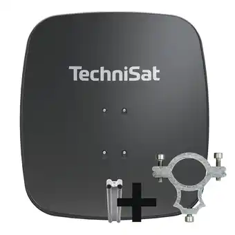Netto Marken-Discount TechniSat SATMAN 65 PLUS Sat-Antenne inkl. Halteschelle und Halterung rot schiefergrau Angebot