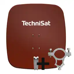 Netto Marken-Discount TechniSat SATMAN 65 PLUS Sat-Antenne inkl. Halteschelle und Halterung rot ziegelrot Angebot