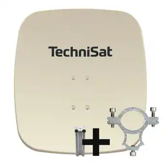 Netto Marken-Discount TechniSat SATMAN 65 PLUS Sat-Antenne inkl. Halteschelle und Halterung rot beige Angebot
