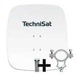 Netto Marken-Discount TechniSat SATMAN 65 PLUS Sat-Antenne inkl. Halteschelle und Halterung rot polarweiß Angebot