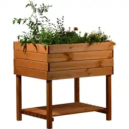 Netto Marken-Discount dobar Hochbeet Kubus 2.0 mit Ablage und Pflanzfolie, Hellbraun Angebot