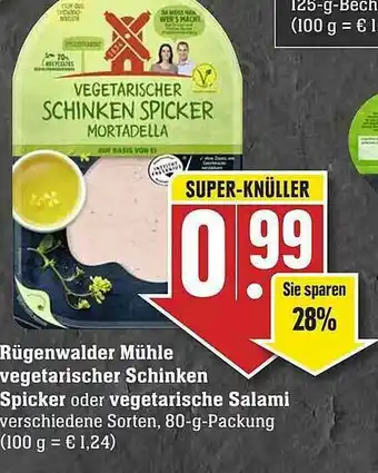 Edeka Rügenwalder Mühle Vegetarischer Schinken Spicker Oder Vegetarische Salami Angebot