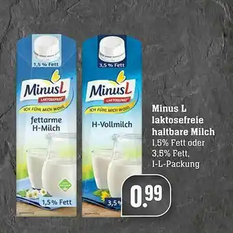 Edeka MinusL Laktosefreie Haltbare Milch Angebot