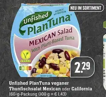 Edeka Unfished Plantuna Veganer Thunfischsalat Mexican Oder California Angebot