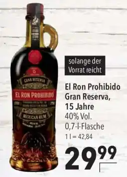 CITTI Markt El Ron Prohibido Gran Reserva, 15 Jahre Angebot