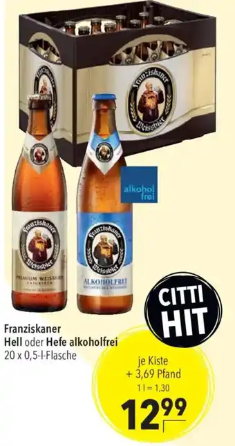 Franziskaner Hell oder Hefe alkoholfrei