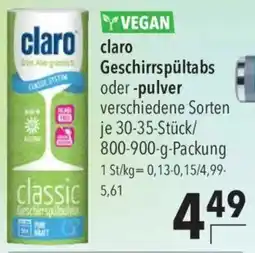 CITTI Markt claro Geschirrspültabs oder -pulver Angebot