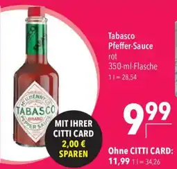 CITTI Markt Tabasco Pfeffer-Sauce Angebot