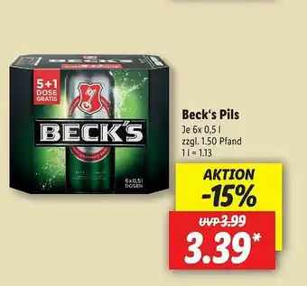 Lidl Becks Pils Angebot