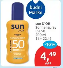 Budni Sun d'or sonnenspray Angebot