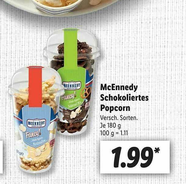 Mcennedy Schokoliertes Popcorn Angebot bei Lidl