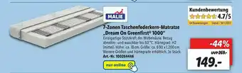 Lidl Malie 7-zonen Taschenfederkern-matratze „dream On Greenfirst 1000“ Angebot
