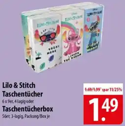 Famila Nord Ost Lilo & Stitch Taschentücher oder Taschentücherbox Angebot