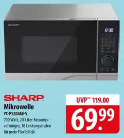 Famila Nord Ost SHARP Mikrowelle YC-PS204AE-S Angebot