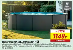 toom Baumarkt Stahlwandpool-Set „Anthracite" Angebot