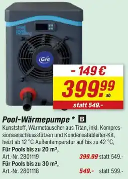 toom Baumarkt Pool-Wärmepumpe Angebot