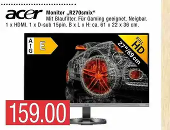 Marktkauf Acer Monitor „R270smix” Angebot