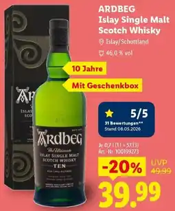 Lidl ARDBEG Islay Single Malt Scotch Whisky Angebot