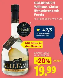 Lidl GOLDHAUCH Williams-Christ Birnenbrand mit Frucht Angebot