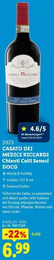 Lidl CASATO DEI MEDICI RICCARDI Chianti Colli Senesi DOCG Angebot