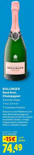 Lidl BOLLINGER Rosé brut, Champagner Angebot