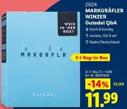 Lidl MARKGRÄFLER WINZER Gutedel QbA Angebot