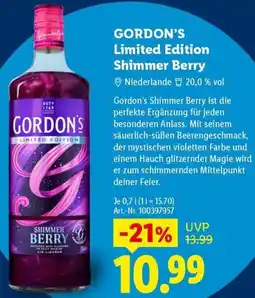 Lidl GORDON'S Limited Edition Shimmer Berry Angebot