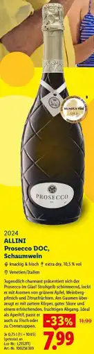 Lidl ALLINI Prosecco DOC, Schaumwein Angebot
