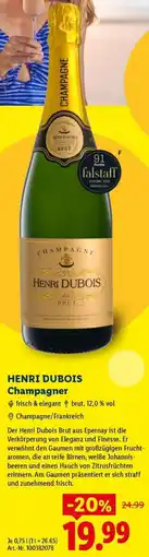 Lidl HENRI DUBOIS Champagner Angebot