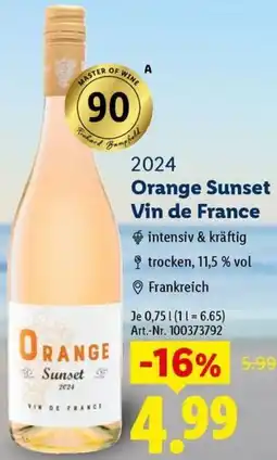 Lidl Orange Sunset Vin de France Angebot