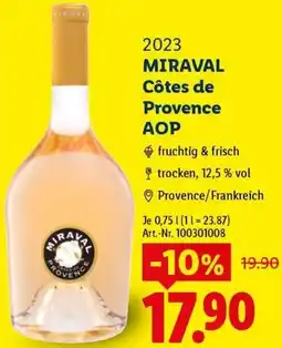 Lidl MIRAVAL Côtes de Provence AOP Angebot