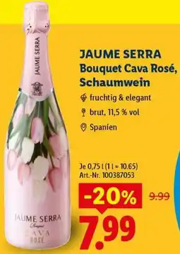 Lidl JAUME SERRA Bouquet Cava Rosé, Schaumwein Angebot