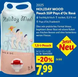 Lidl HOLIDAY MOOD Pouch IGP Pays d'Oc Rosé Angebot