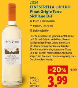 Lidl FINESTRELLA LUCIDO Pinot Grigio Terre Siciliane IGT Angebot
