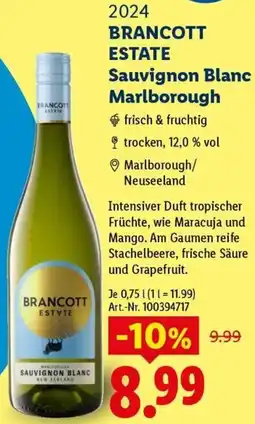 Lidl BRANCOTT ESTATE Sauvignon Blanc Marlborough Angebot