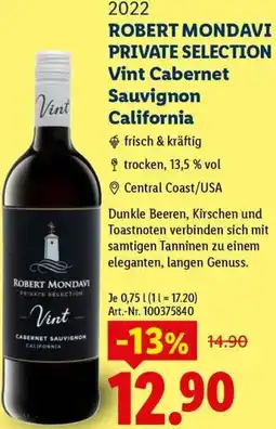 Lidl ROBERT MONDAVI PRIVATE SELECTION Vint Cabernet Sauvignon California Angebot