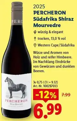 Lidl PERCHERON Südafrika Shiraz Mourvedre Angebot