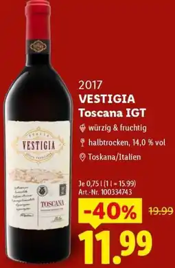 Lidl VESTIGIA Toscana IGT Angebot