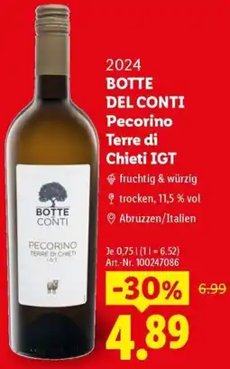 Lidl BOTTE DEL CONTI Pecorino Terre di Chieti IGT Angebot