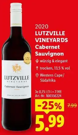 Lidl LUTZVILLE VINEYARDS Cabernet Sauvignon Angebot